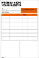 DG001 – Dangerous Goods Storage Register