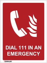 EGL 0067 Emergency Signs – Dial 111 in an Emergency Sign