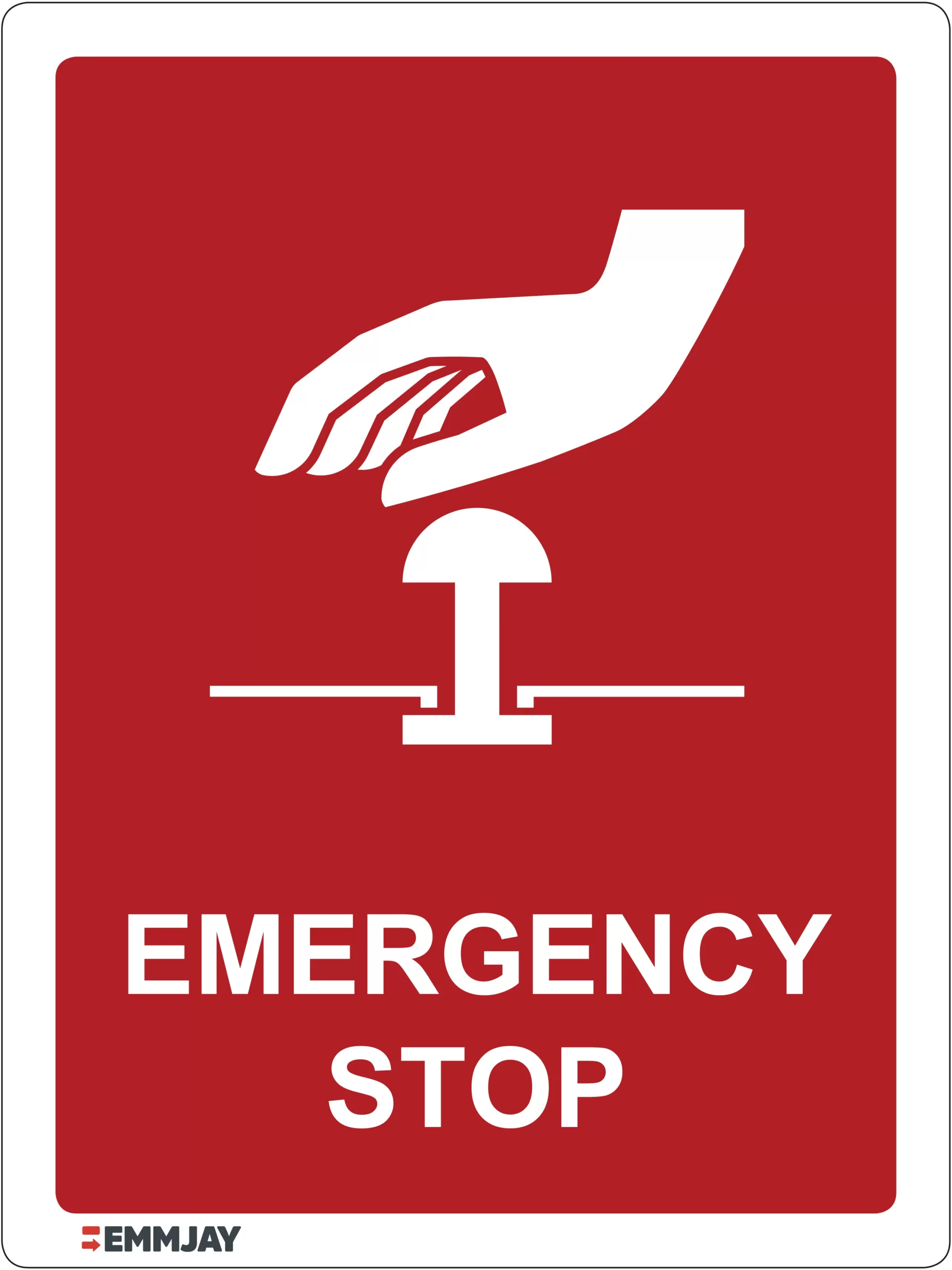 EGL 0068 Emergency Signs - Emergency Stop Sign - Emmjay Ltd