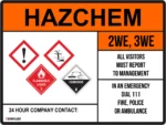 EGL 0200 HAZCHEM – 2WE, 3WE Sign