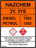 EGL 0205 HAZCHEM – 3Y 3YE 1202 1203 Sign