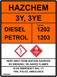 EGL 0205 HAZCHEM – 3Y 3YE 1202 1203 Sign