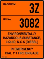 EGL 0211 HAZCHEM – 3Z UN 3082 Sign