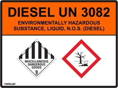 EGL 0219 HAZCHEM – Diesel UN 3082 Sign