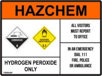 EGL 0235 HAZCHEM – Hydrogen Peroxide Only Sign