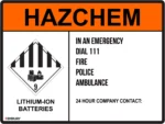 EGL 0239 HAZCHEM – Lithium-Ion Batteries Sign