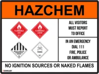 EGL 0245 HAZCHEM – No Ignition Sources or Naked Flames mod Sign