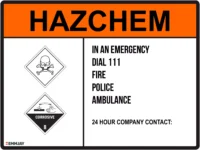 EGL 0257 HAZCHEM – Toxic and Corrosive Substances Sign