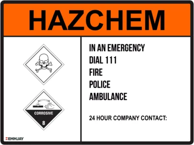 EGL 0257 HAZCHEM – Toxic And Corrosive Substances Sign