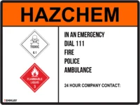 EGL 0258 HAZCHEM – Toxic and Flammable Substances Sign