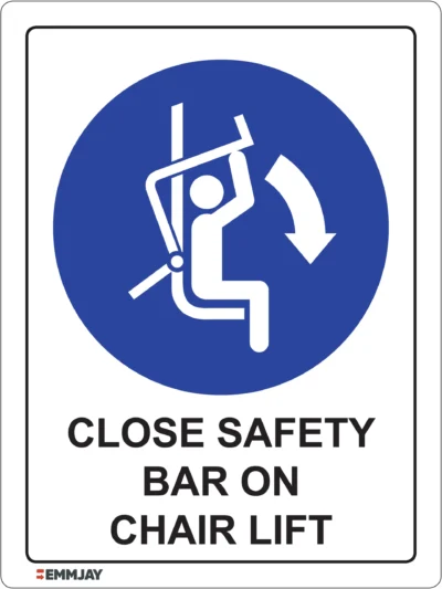 EGL 0323 Mandatory – Close Safety Bar On Chair Lift Sign