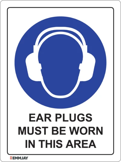 EGL 0326 Mandatory – Ear Plugs Must Be Worn In This Area Sign