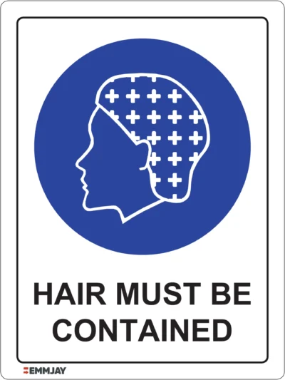 EGL 0337 Mandatory – Hair Must Be Contained Sign