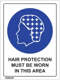 EGL 0338 Mandatory – Hair Protection Must Be Worn in This Area Sign