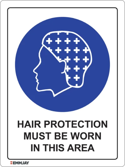 EGL 0338 Mandatory – Hair Protection Must Be Worn In This Area Sign
