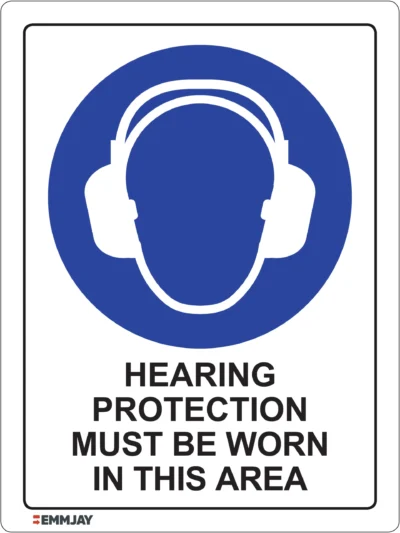 Workplace Safety Signs - Emmjay - Hearing Protection Must be Worn in this Area Sign