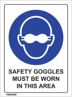 EGL 0365 Mandatory – Safety Goggles Must Be Worn in This Area Sign
