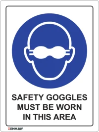 EGL 0365 Mandatory – Safety Goggles Must Be Worn in This Area Sign
