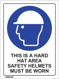 EGL 0371 Mandatory – This is a Hard Hat Area: Safety Helmets Must Be Worn Sign