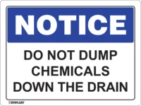 EGL 0419 NOTICE – Do Not Dump Chemicals Down The Drain Sign