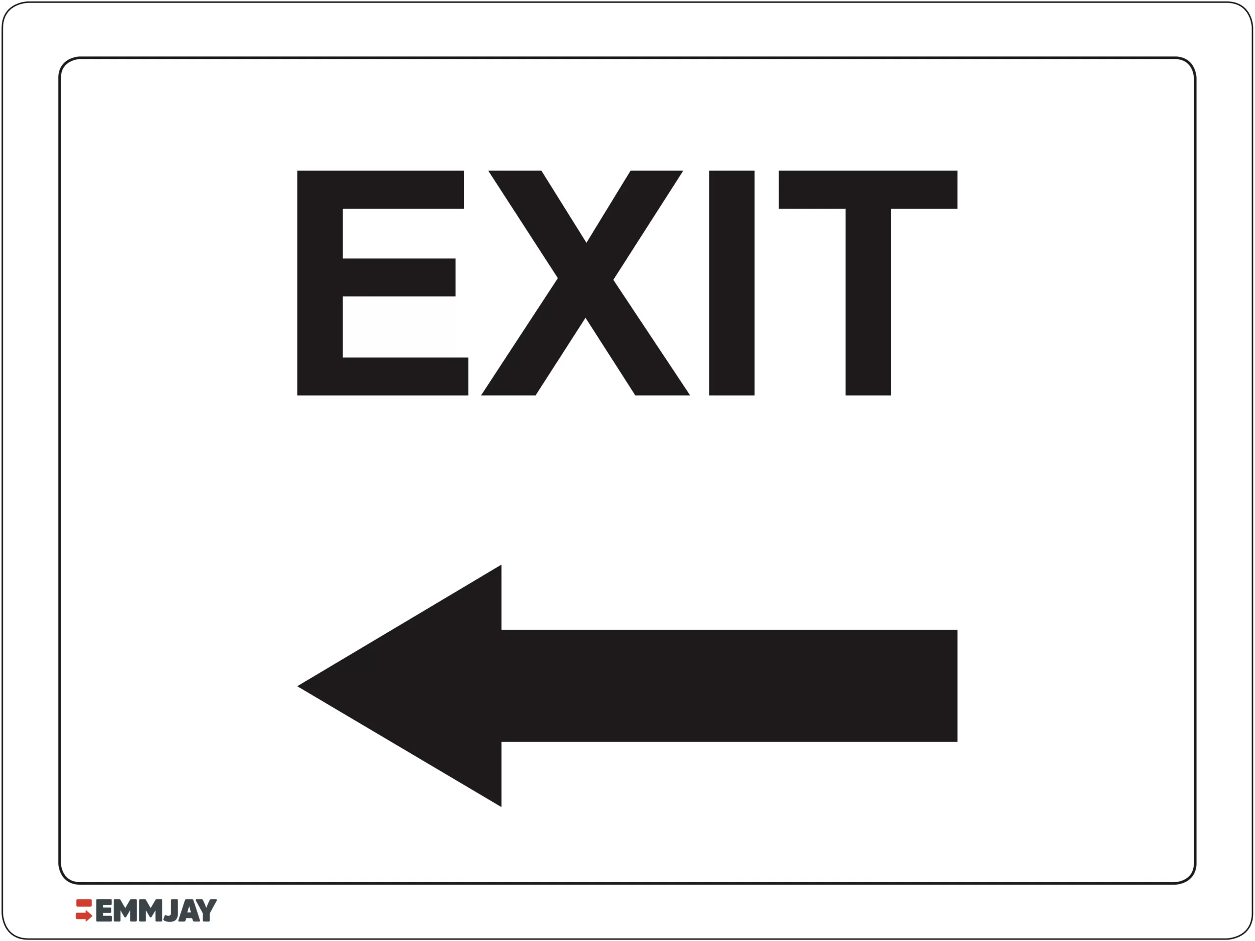 Workplace Safety Signs - Emmjay - Exit Sign with left arrow