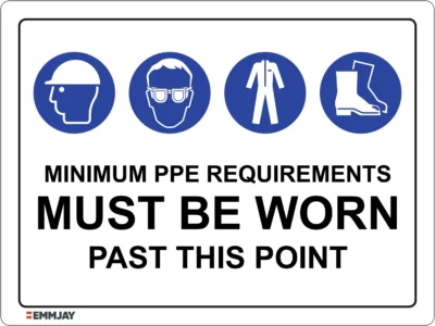 EGL 0432 NOTICE – Minimum PPE Requirements Must Be Worn Past This Point Style 1 Sign