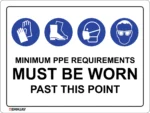 EGL 0433 NOTICE – Minimum PPE Requirements Must Be Worn Past This Point Style 2 Sign