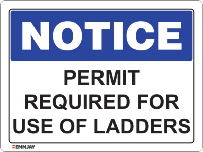 EGL 0450 NOTICE – Permit Required For Use Of Ladder Sign