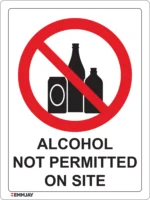 EGL 0500 PROHIBITION – Alcohol Not Permitted on Site Sign