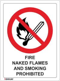 EGL 0512 PROHIBITION – Fire, Naked Flames & Smoking Prohibited Sign