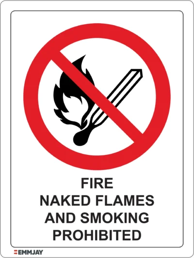 EGL 0512 PROHIBITION – Fire, Naked Flames & Smoking Prohibited Sign