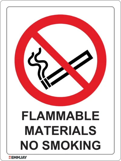 EGL 0514 PROHIBITION – Flammable Materials No Smoking Sign