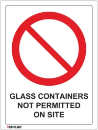 EGL 0516 PROHIBITION – Glass Containers Not Permitted on Site Sign