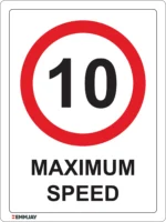 EGL 0522 PROHIBITION – Maximum Speed 10KPH Sign