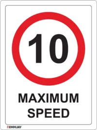 EGL 0522 PROHIBITION – Maximum Speed 10KPH Sign