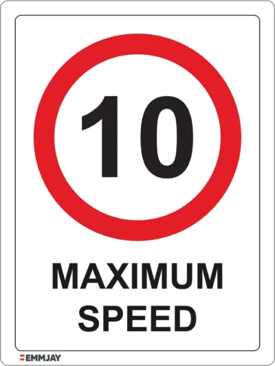 EGL 0522 PROHIBITION – Maximum Speed 10KPH Sign