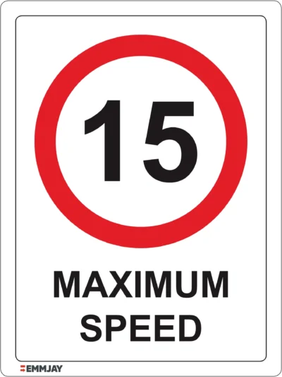 EGL 0523 PROHIBITION – Maximum Speed 15KPH Sign