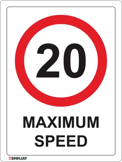 EGL 0524 PROHIBITION – Maximum Speed 20KPH Sign