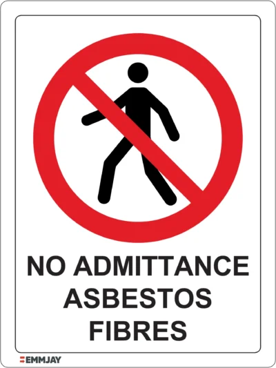 EGL 0527 PROHIBITION – No Admittance Asbestos Fibres Sign