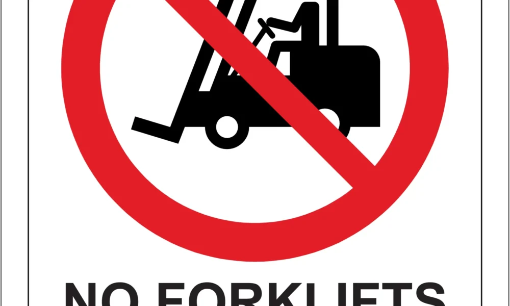 Workplace Safety Signs - Emmjay - Prohibition - No forklifts beyond this point Sign