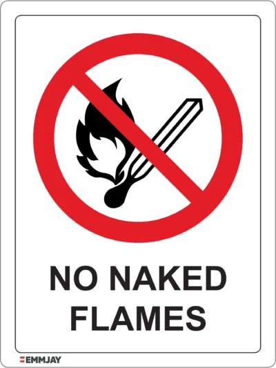 EGL 0537 PROHIBITION – No Naked Flames Sign