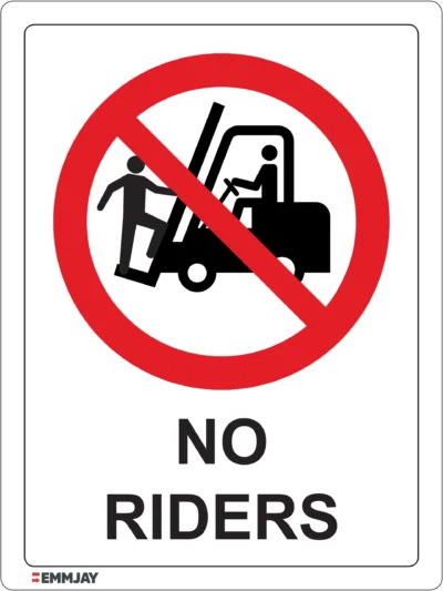 EGL 0540 PROHIBITION – No Riders Sign