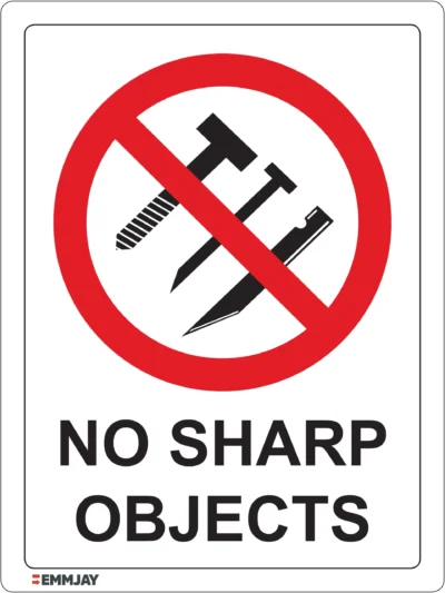 EGL 0541 PROHIBITION – No Sharp Objects Sign