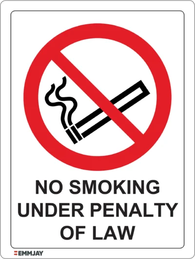 EGL 0546 PROHIBITION – No Smoking Under Penalty Of Law Sign