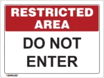 EGL 0605 Restricted Area – Do Not Enter Sign