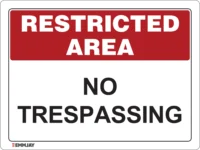 EGL 0619 Restricted Area – No Trespassing Sign