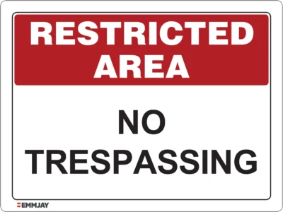 EGL 0619 Restricted Area – No Trespassing Sign