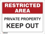 EGL 0622 Restricted Area – Private Property Keep Out Sign