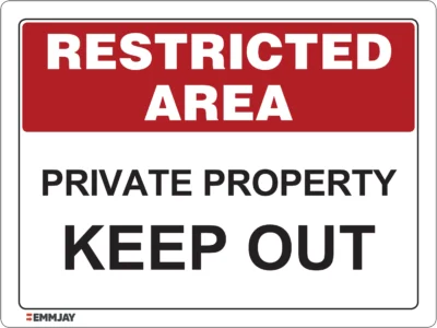 EGL 0622 Restricted Area – Private Property Keep Out Sign