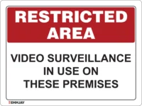 EGL 0627 Restricted Area – Video Surveillance in Use on These Premises Sign